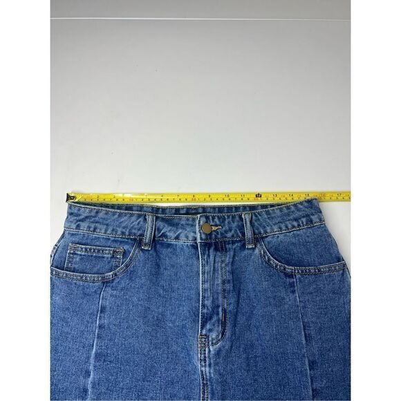 NWT Forever 21 Women's Blue Jean Denim Cut Off Skirt Size L - Picture 4 of 7